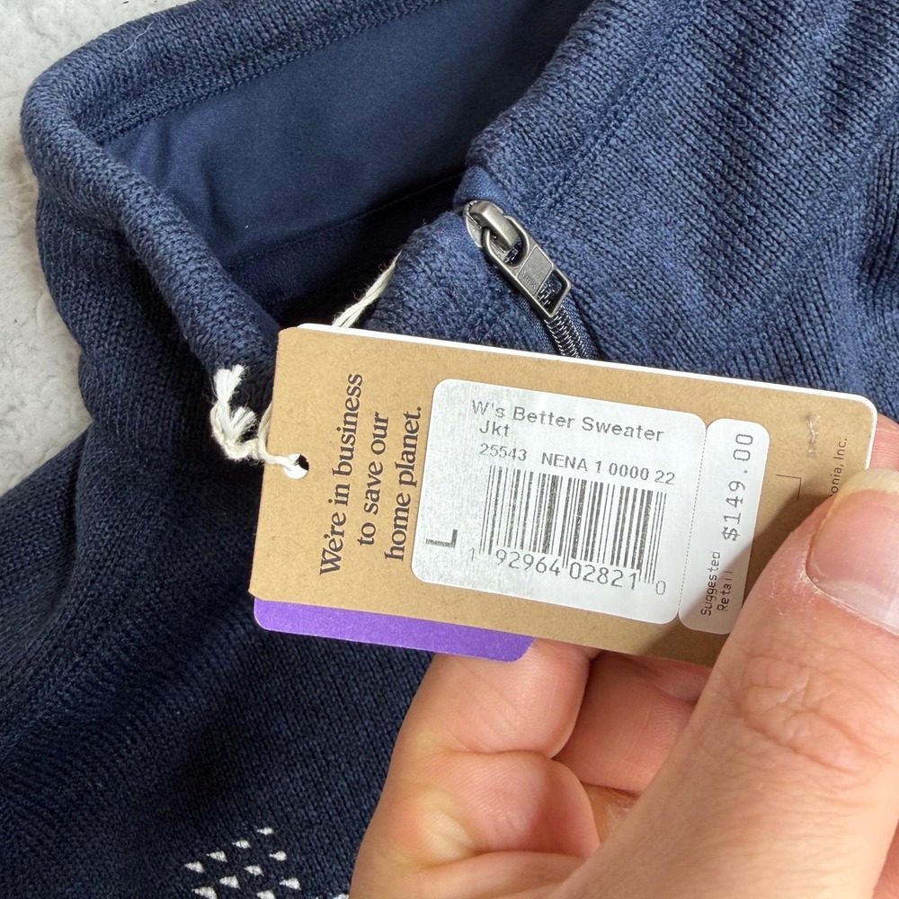 NEW Patagonia Better Sweater Jacket Womens Large Navy Full Zip Fleece 25543 NENA - Picture 3 of 6